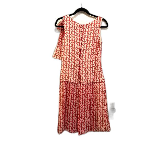 CAROLINA HERRERA New York Red Polka Dot 100% Silk Midi Dress Women's Size 6 - Picture 7 of 10